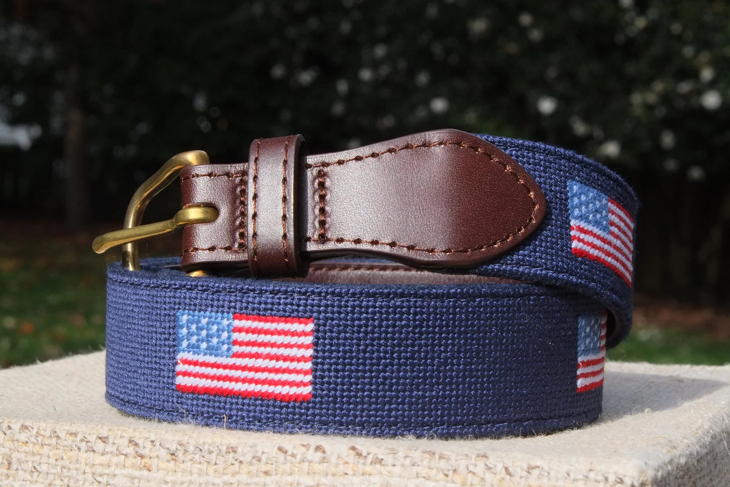 American Flag Needlepoint belt